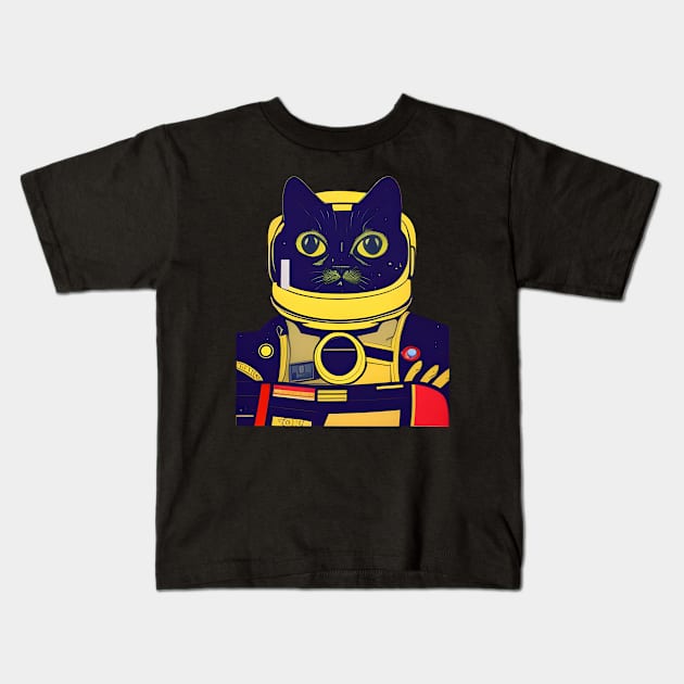 Astronaut Cat Kids T-Shirt by Purrestrialco